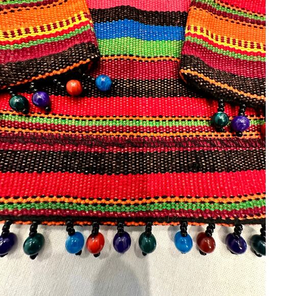 Sharon Young Multicolor Stripe & Beaded Cropped Jacket Size 10 Excellent - Picture 6 of 9